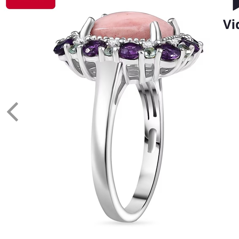 Beautiful Peach Opal Gemstone Ring - Picture 5 of 6